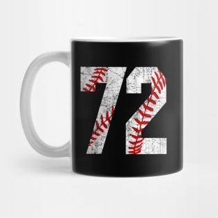Vintage #72 Baseball Laces Baseball Mom Jersey Love Baseball Mug